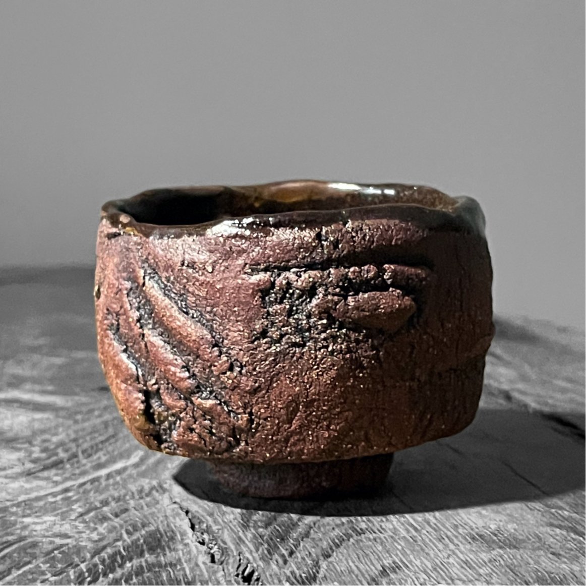 Handmade ceramic kurinuki yunomi tea cup 100 ml