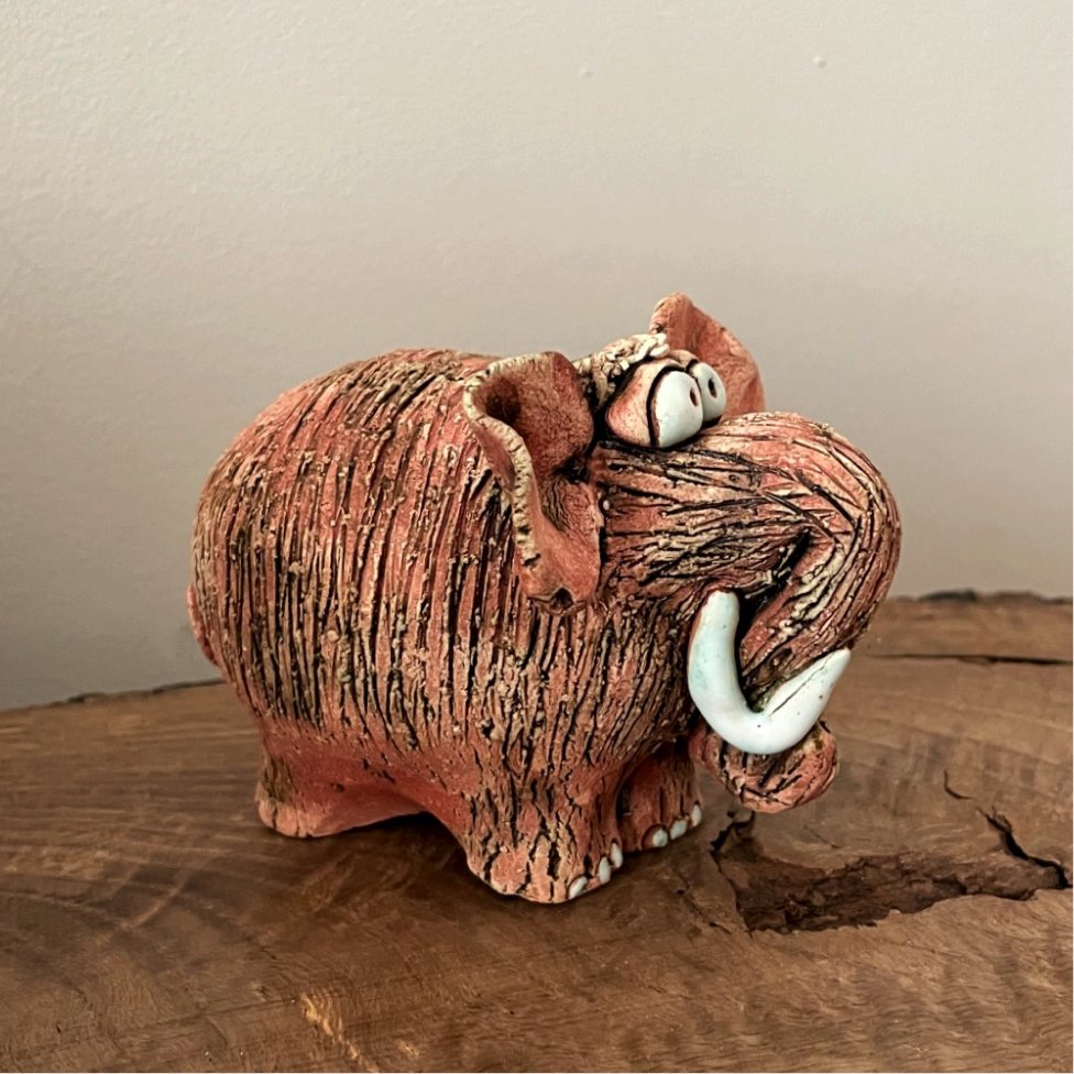 one of a kind ceramic mammoth sculpture