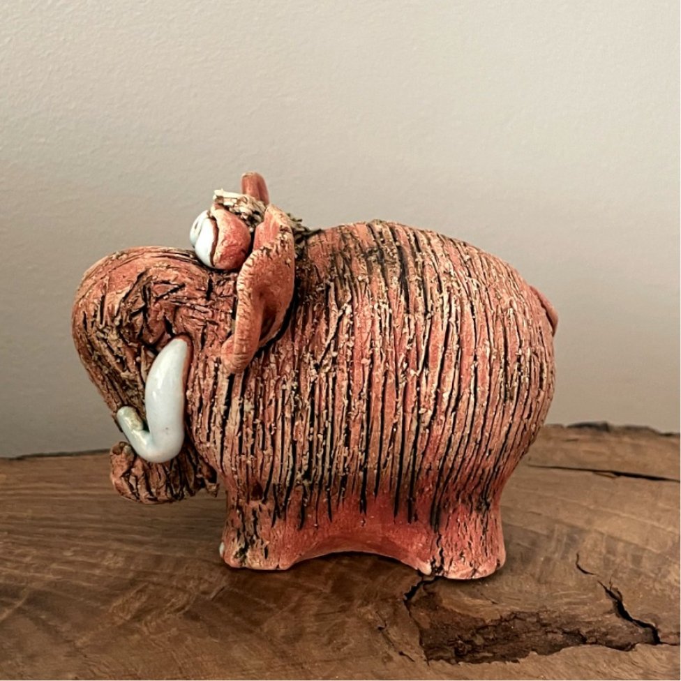 Ceramic Mammoth Sculpture – Handmade Whimsical Art - Image 3