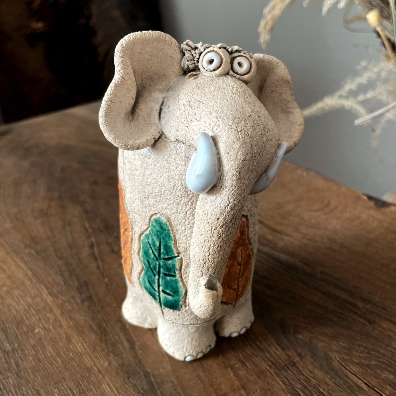 Elegant Handcrafted Ceramic Elephant Figurine
