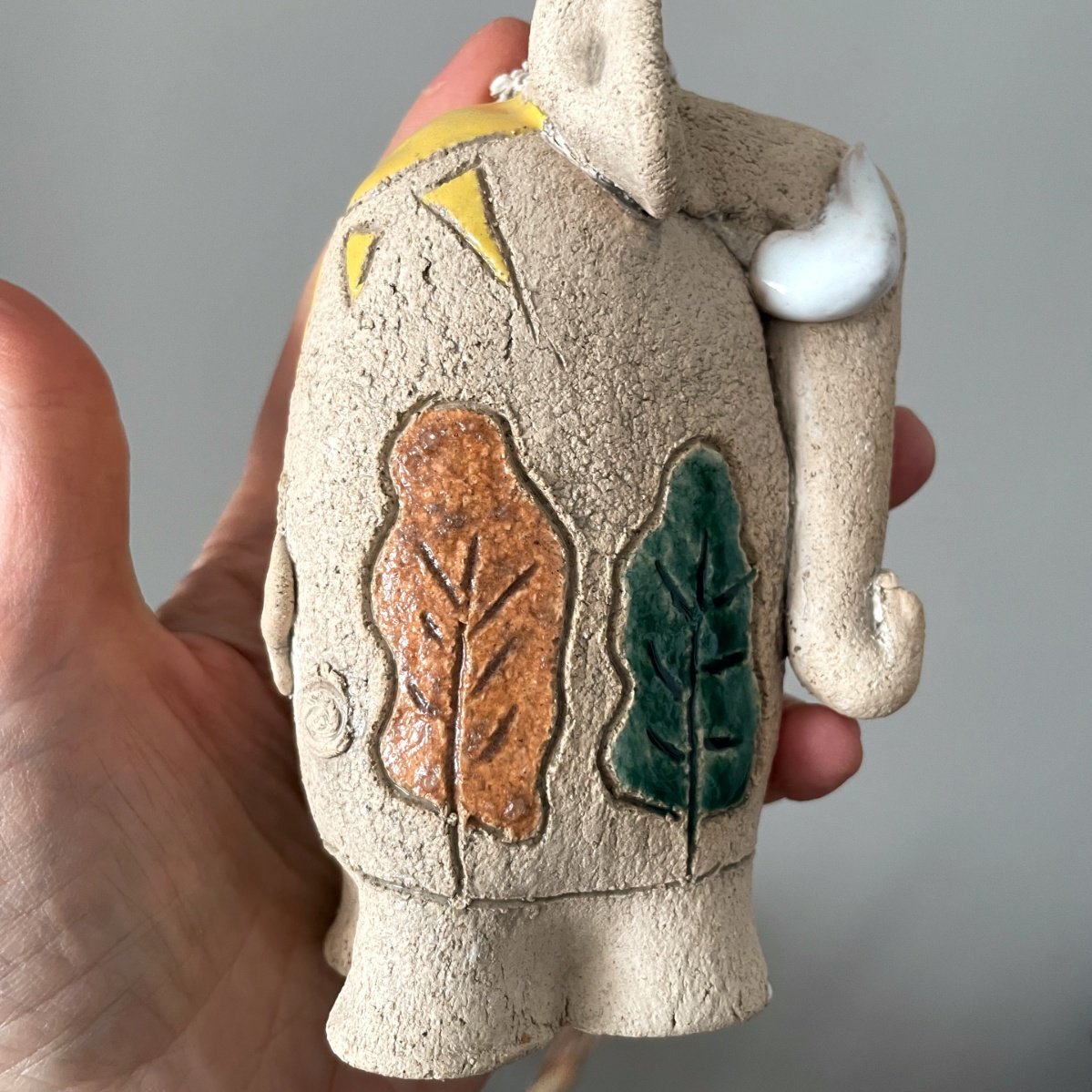 handmade pottery elephant sculpture ceramic animal figure