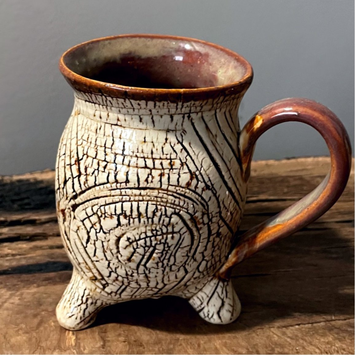 handmade ceramic footed mug 220 ml
