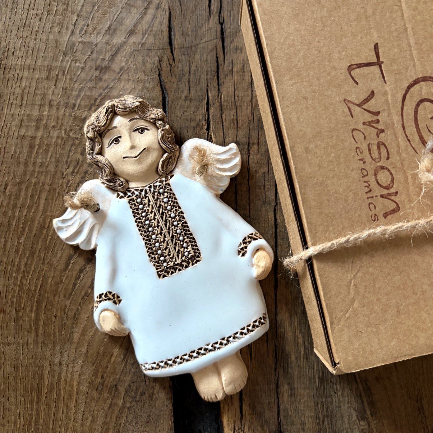 White Ceramic Angel - Wall Decor - Image 5