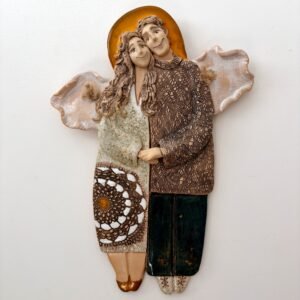 Ceramic Angels Wall Sculpture – Wings of Love