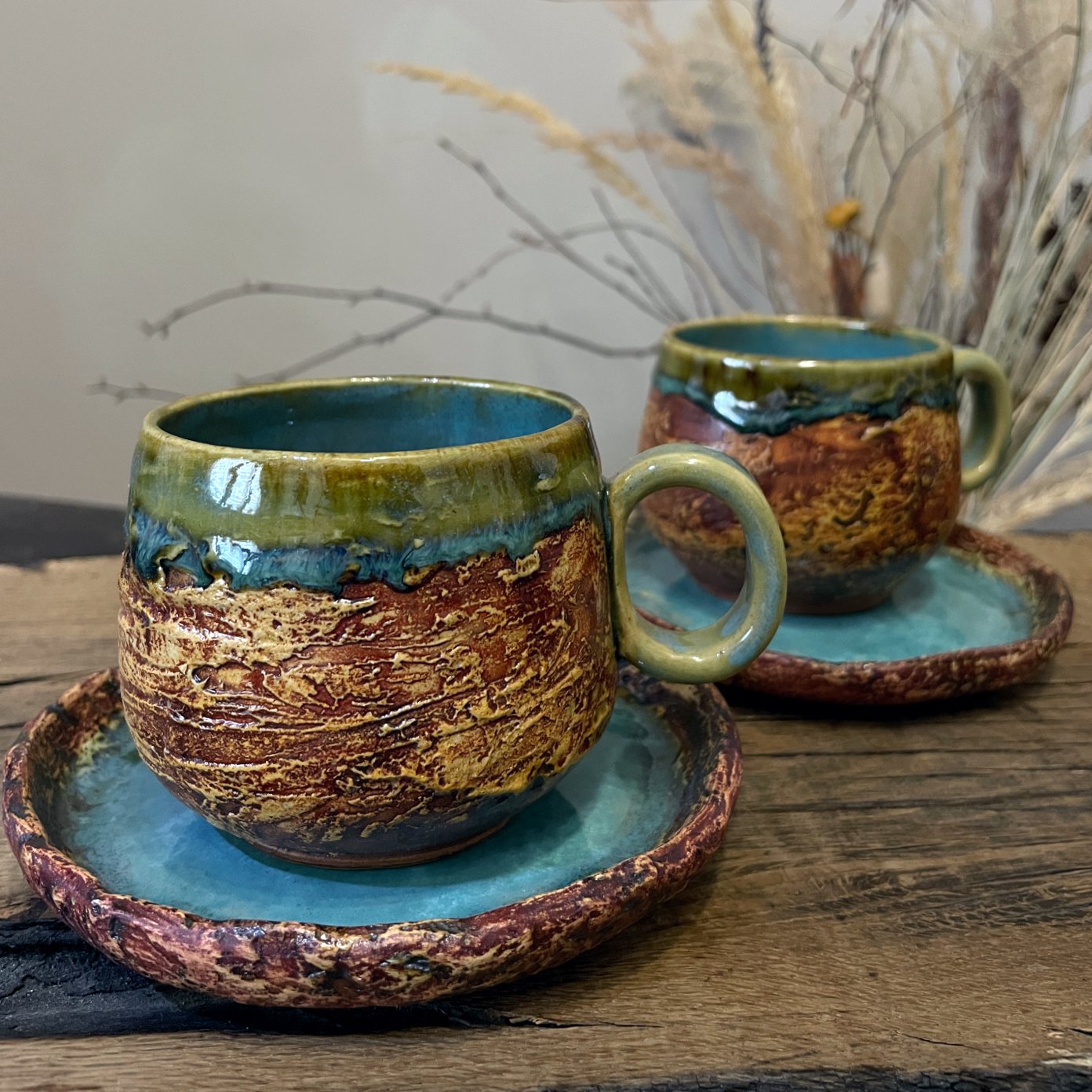 Handmade Ceramic Coffee Cup and Saucer – SYNEVYR – 180 ml - Image 3