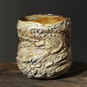 textured ceramic cup for tea and coffee