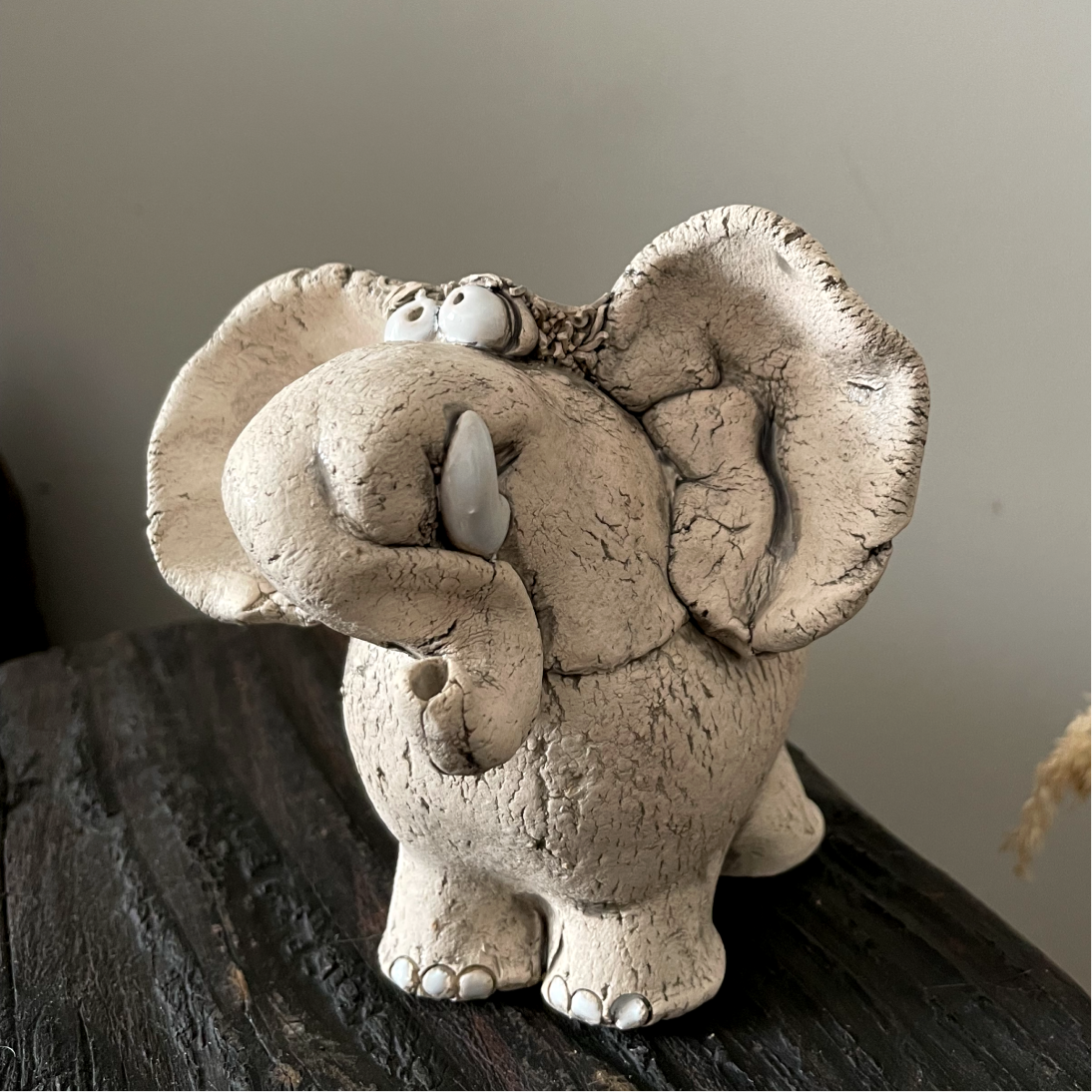 Cute Ceramic Elephant Art Sculpture – Handmade Decor - Image 5