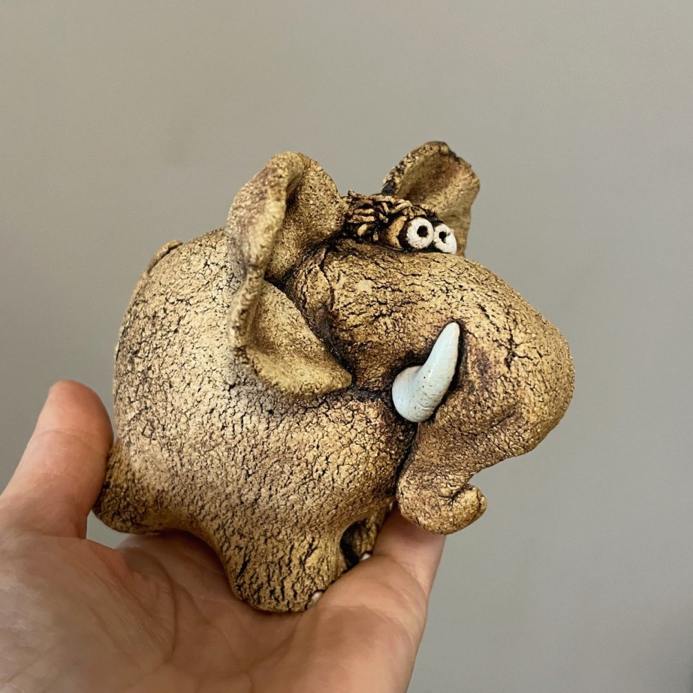 one of a kind ceramic elephant decor