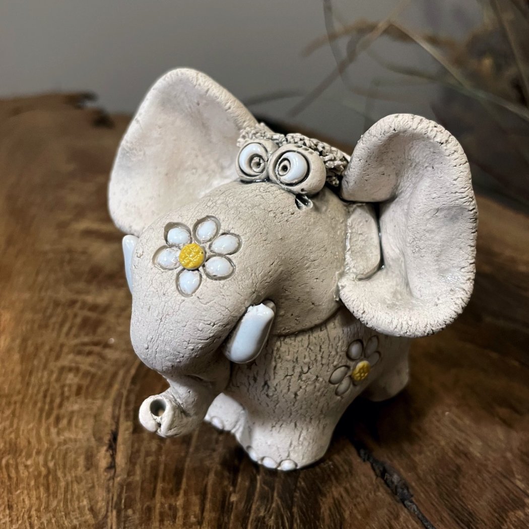 funny ceramic elephant sculpture boho decor