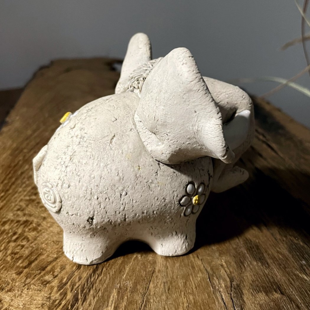 Funny Ceramic Elephant Sculpture – Lucky Boho Decor - Image 2