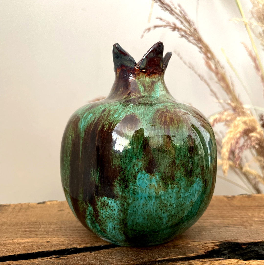 Green Glazed Ceramic Pomegranate - Image 7