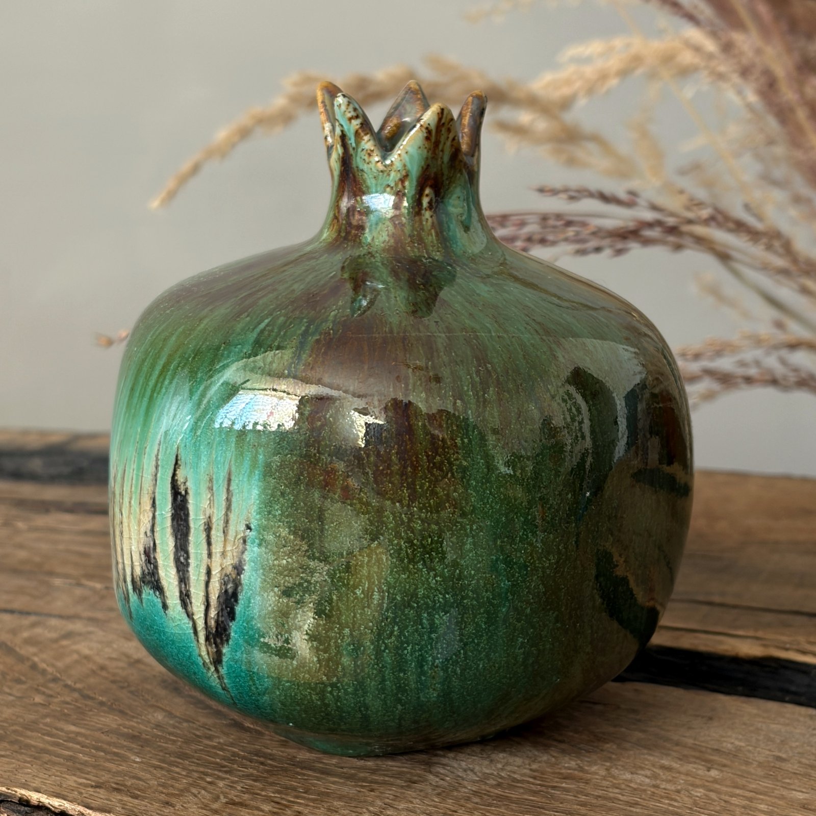 Green Glazed Ceramic Pomegranate - Image 8