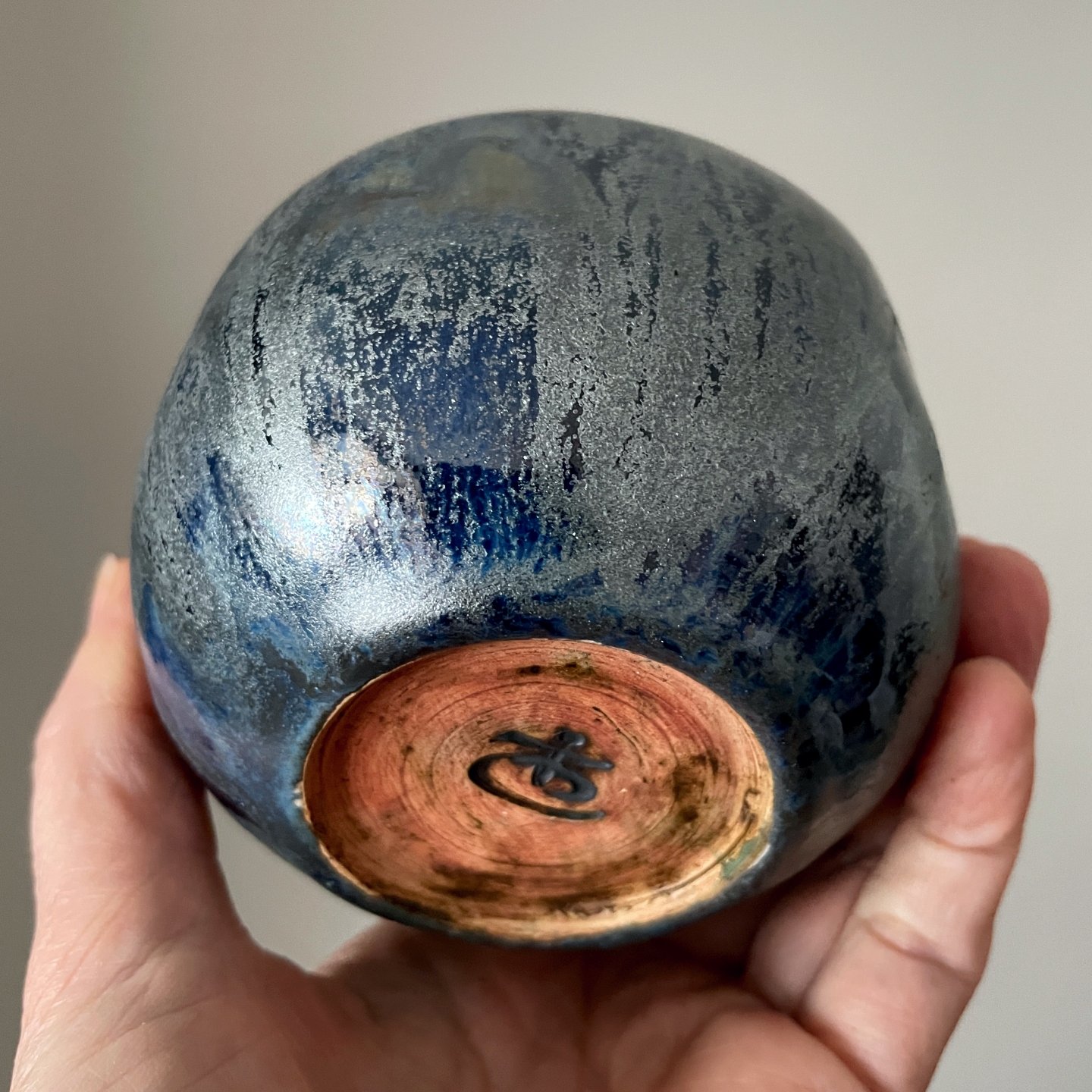 Ceramic Pomegranate Blue&Red Accent - Image 8