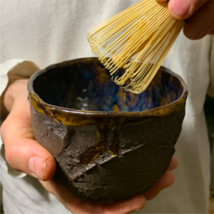 handmade matcha chawan kurinuki ceramic bowl ground