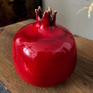Handmade ceramic pomegranate art vase red gift home decor