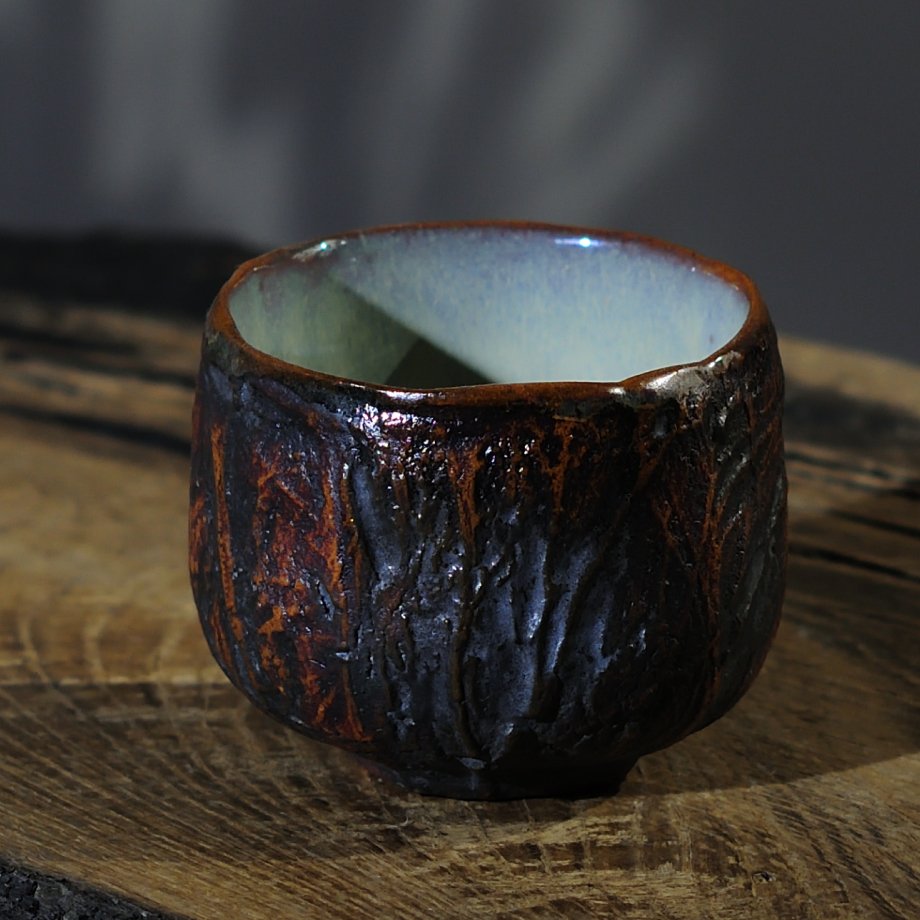 Wabi sabi ceramic espresso cups side view