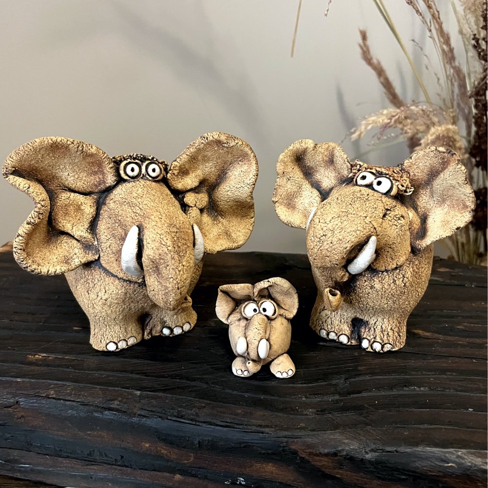 Whimsical Ceramic Elephant Sculpture - Image 2