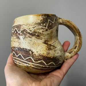 designer ceramic mug handmade 400 ml textured