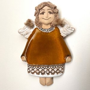 Small Ceramic Angel Wall Sculpture