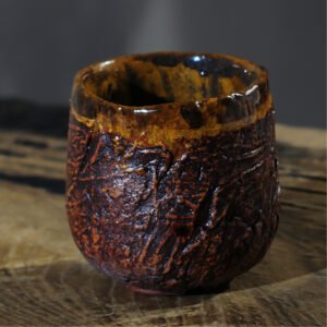 Textured ceramic yunomi cup Whisper series