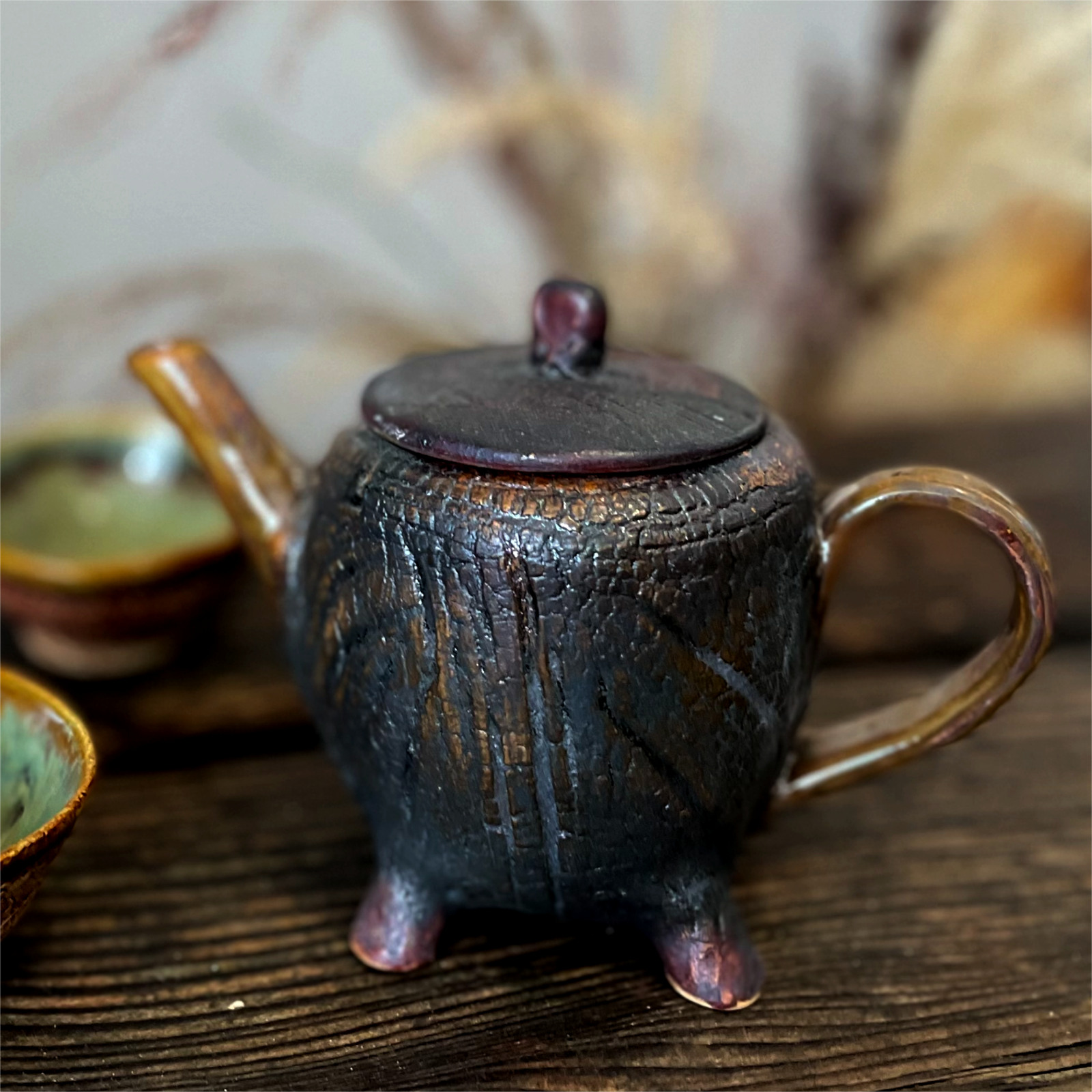 Чайник з кераміки ручної роботи, авторський керамічний посуд