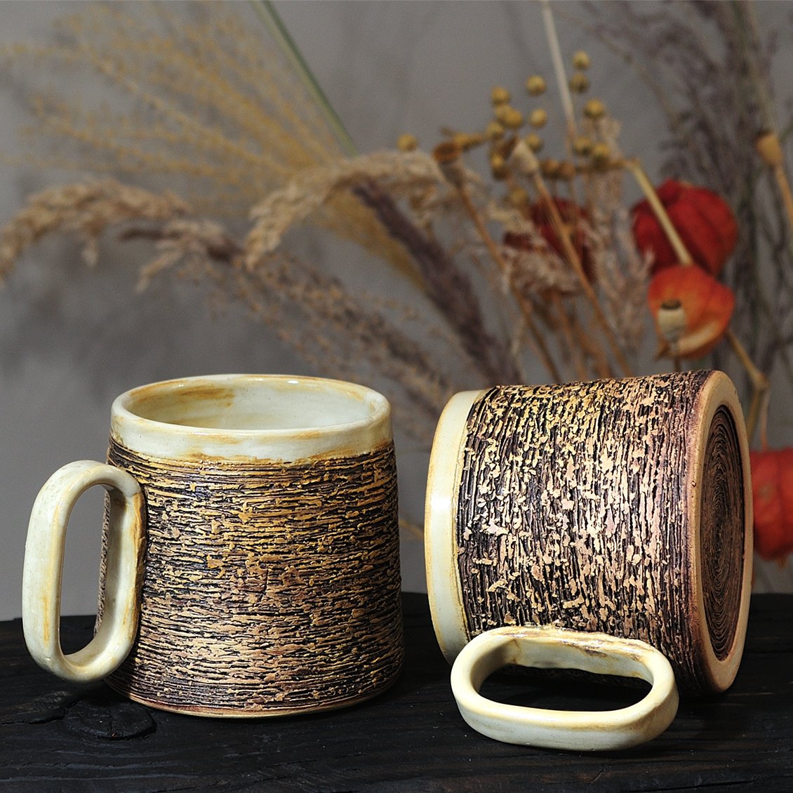 Керамічні горнятка ручної роботи, серія авторського посуду з кераміки