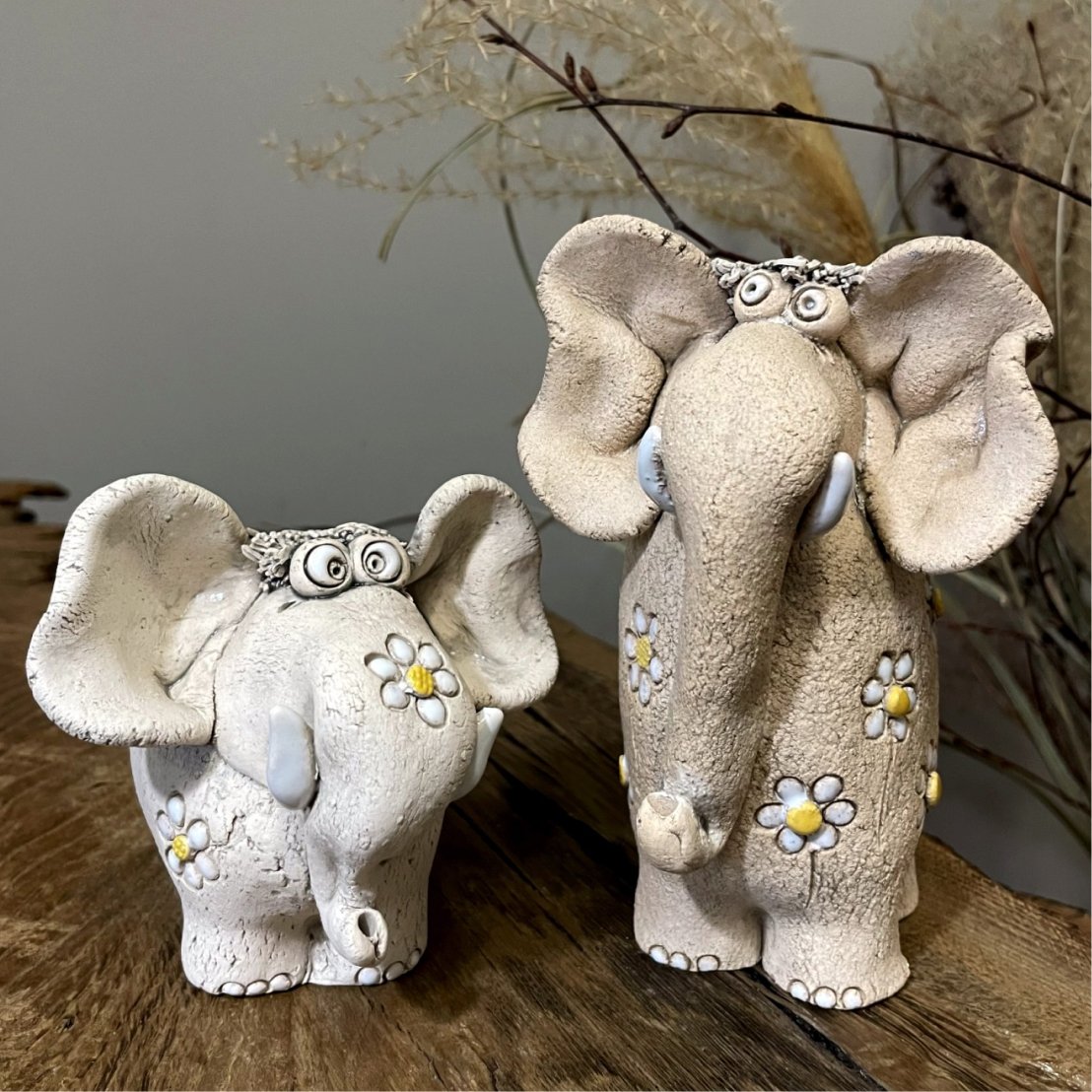 Керамічні слони ручної роботи, авторські декоративні скульптурки