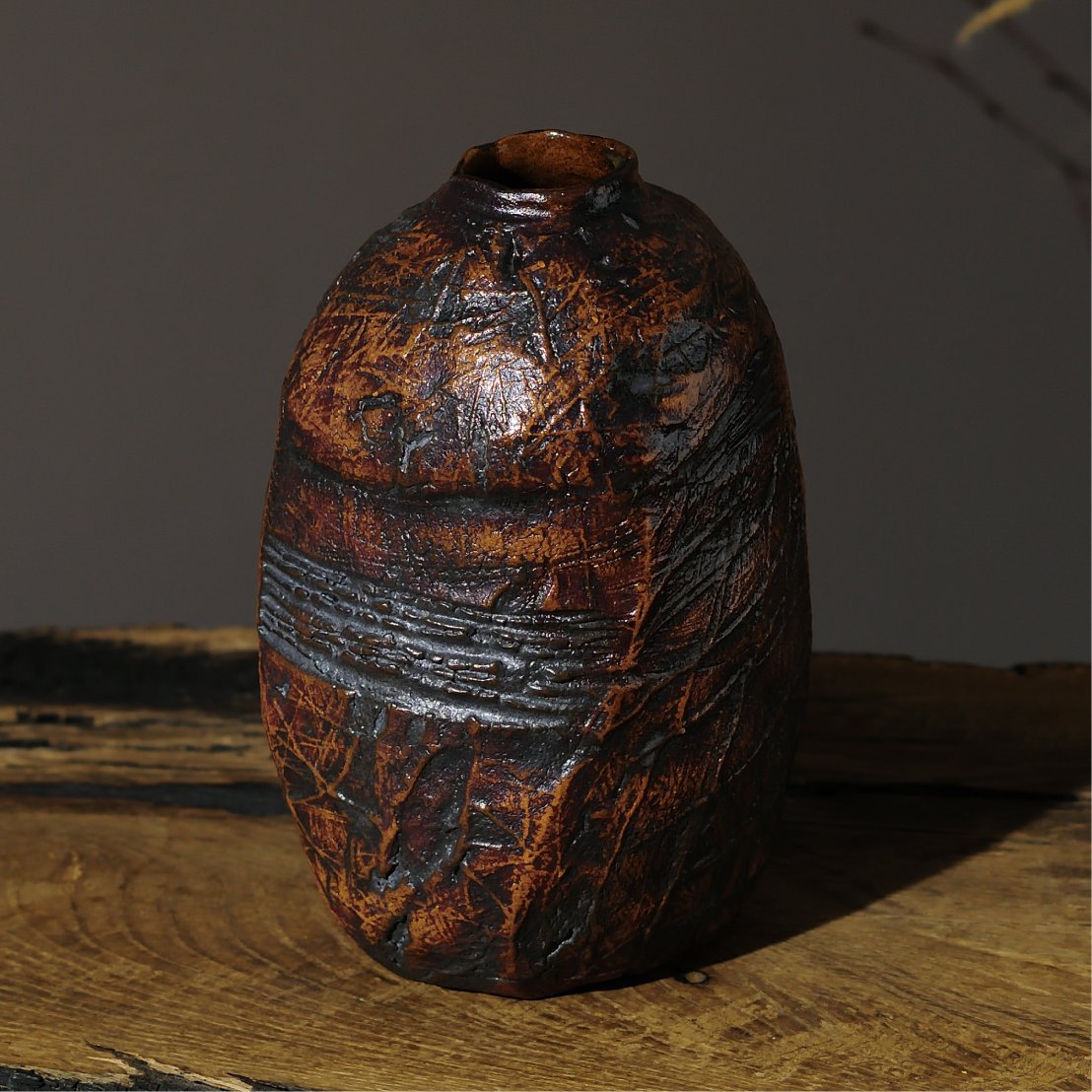 Керамічна ваза ручної роботи, художній керамічний декор для дому