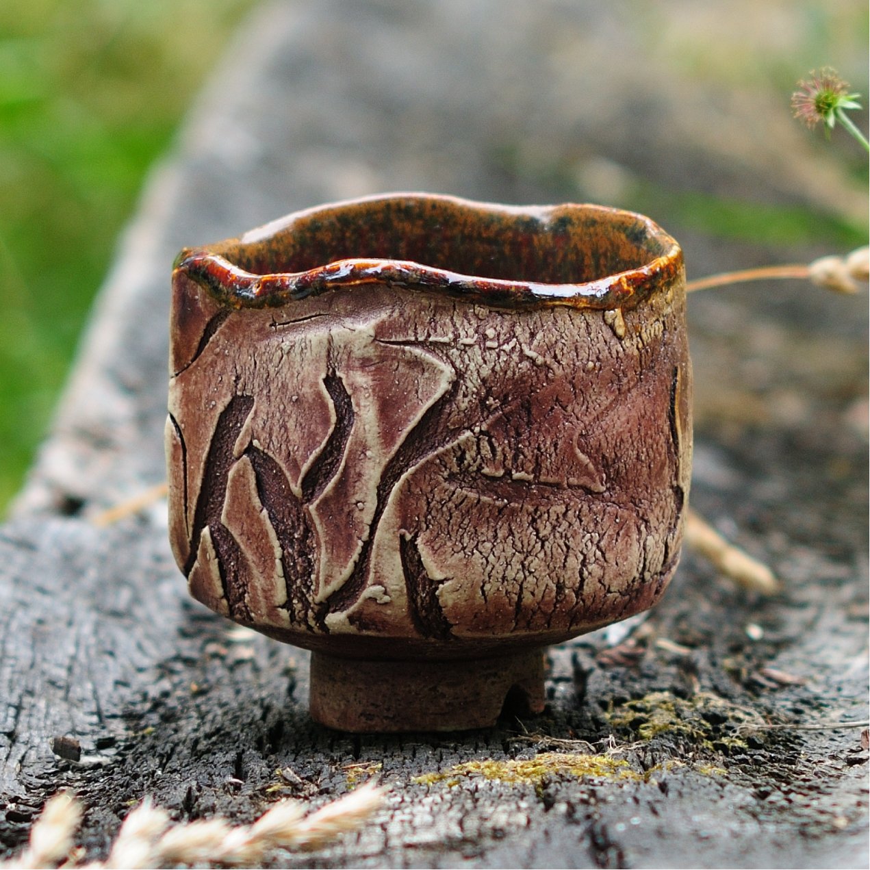 Юномі з природною глазур’ю, керамічна чашка для чаю ручної роботи