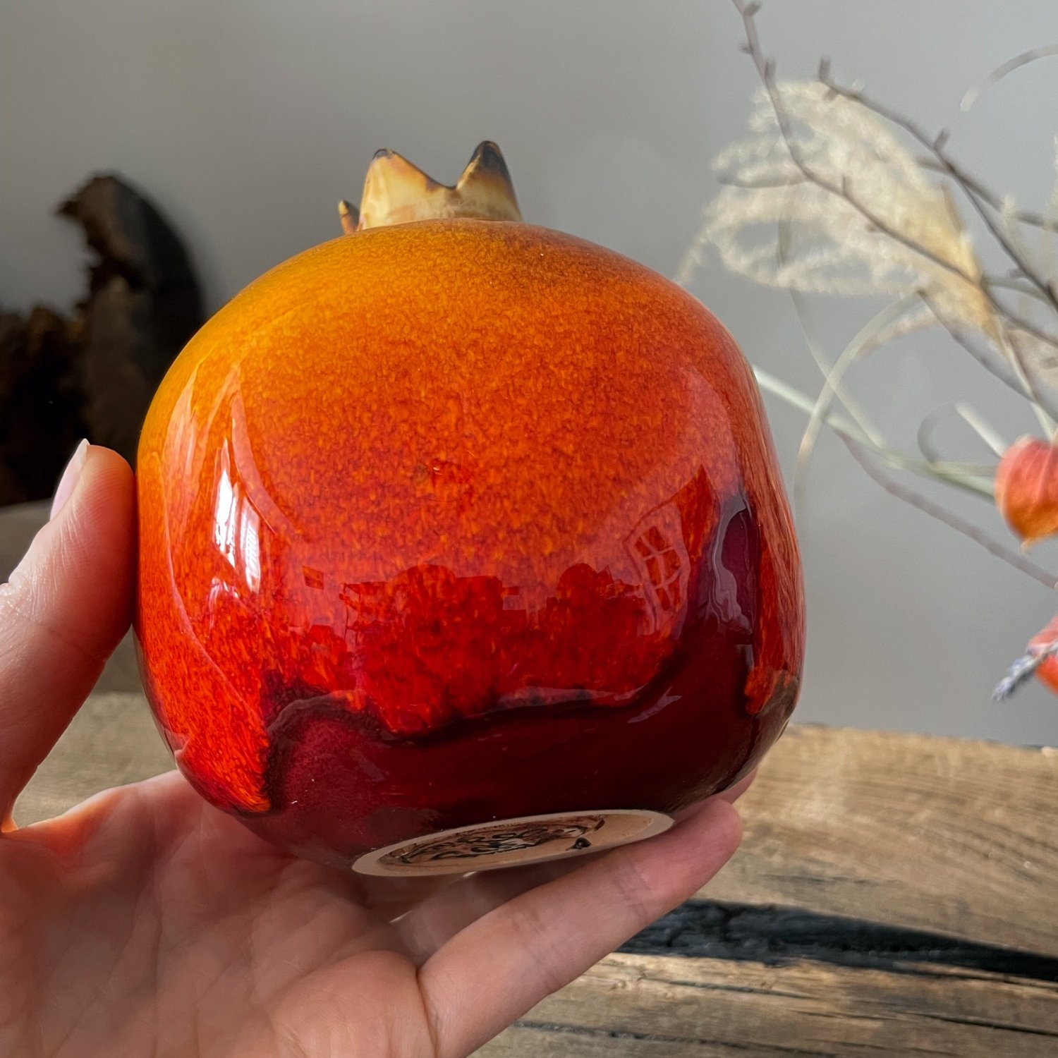 Ceramic Pomegranate Decor – Handmade Pottery Vase - Image 5