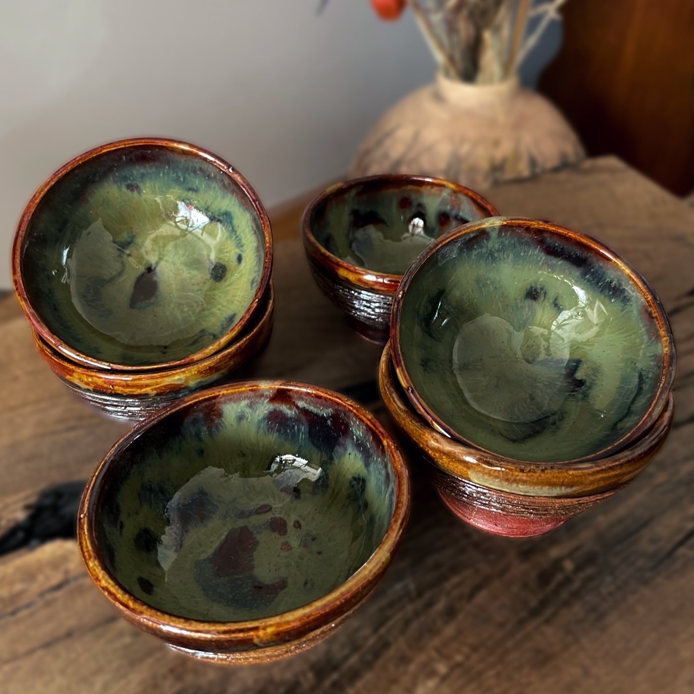 small ceramic tea cup textured exterior