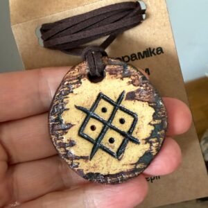 Handmade Ceramic Pendant – MAKOSH – Slavic Symbol